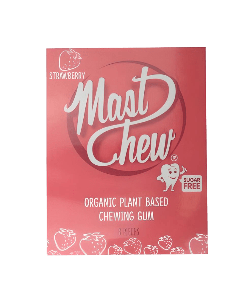 Mast Chew Organic Plant Based Chewing Gum Strawberry 8 pieces - JING Organics