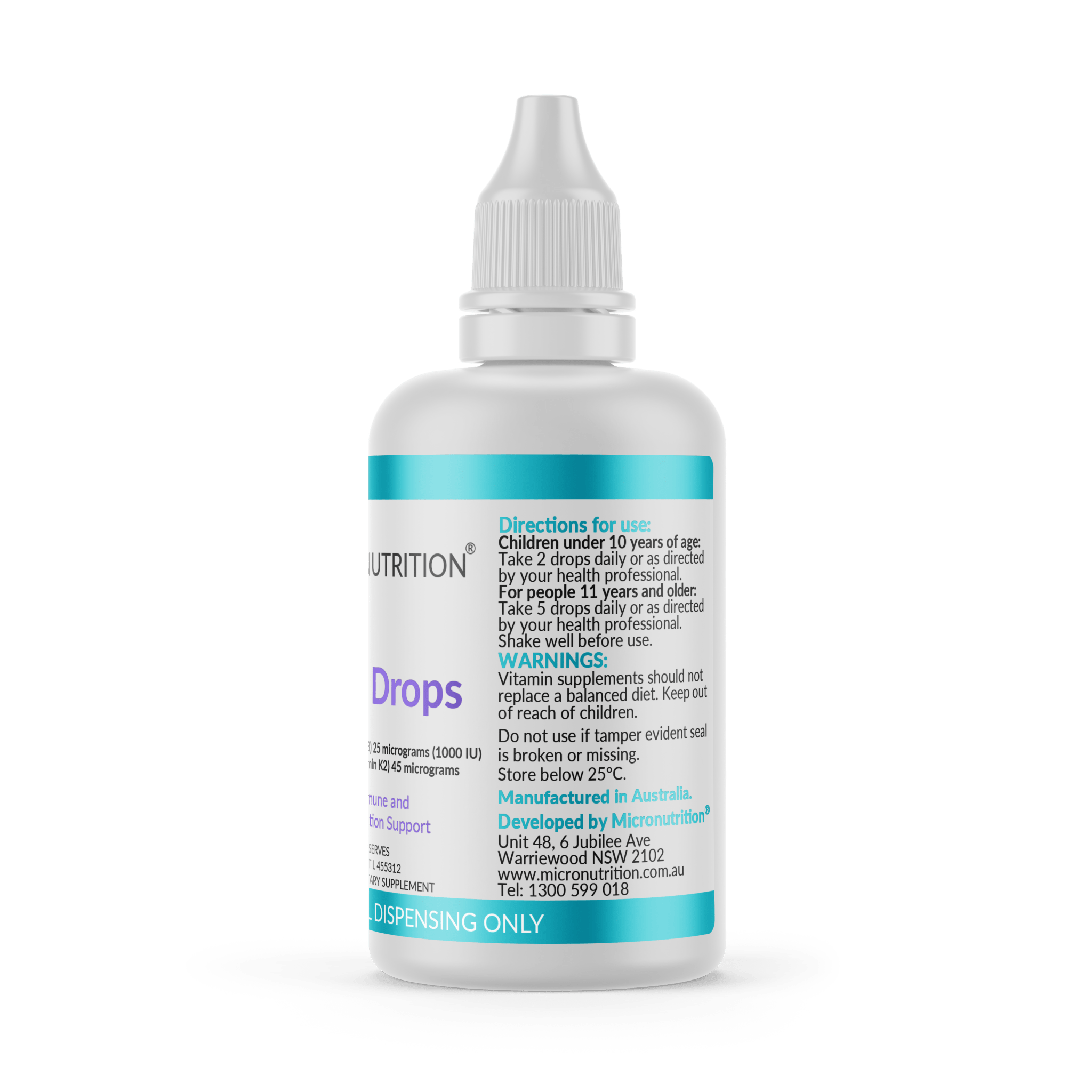 Micronutrition D3 K2 Drops 50ml - JING Organics