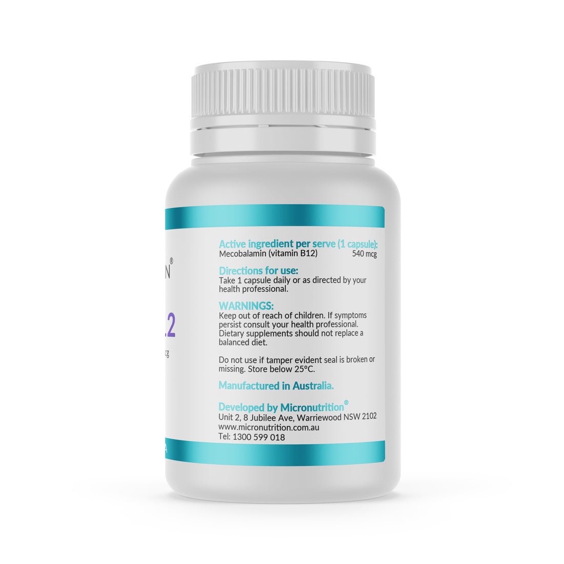 Micronutrition LipoCap B12 30 Capsules - JING Organics