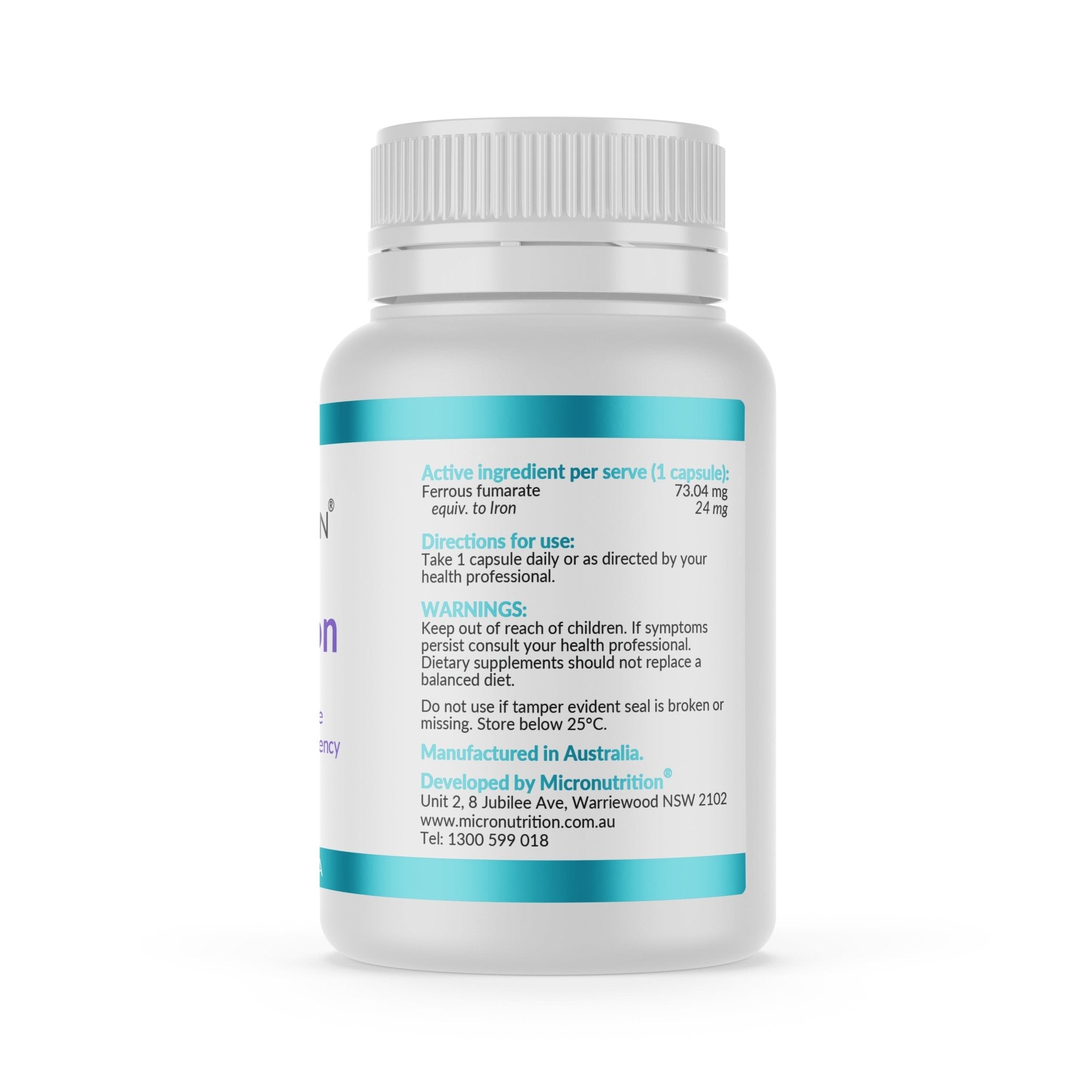 Micronutrition LipoCap Iron 30 Capsules - JING Organics