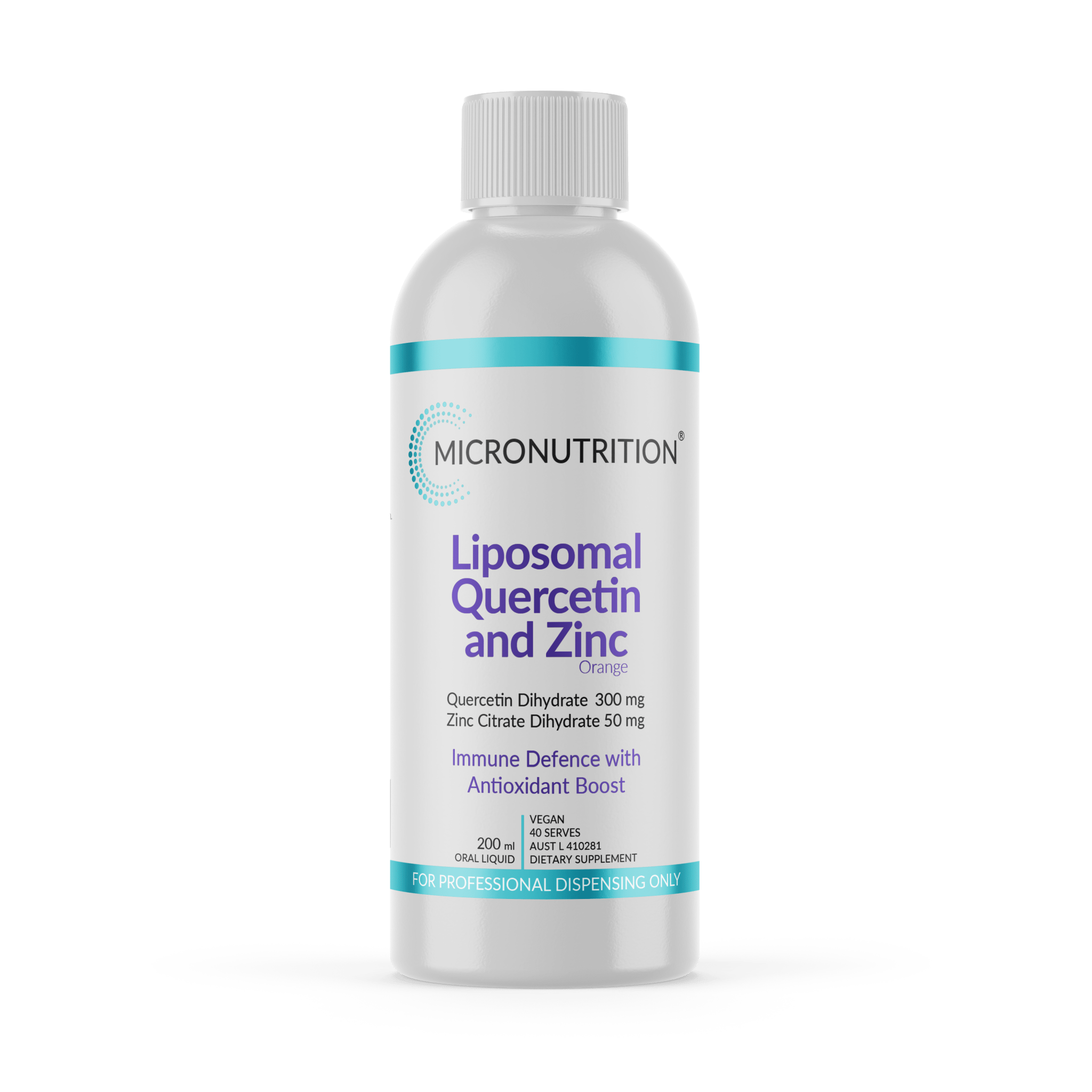 Micronutrition Liposomal Quercetin and Zinc 200ml - JING Organics
