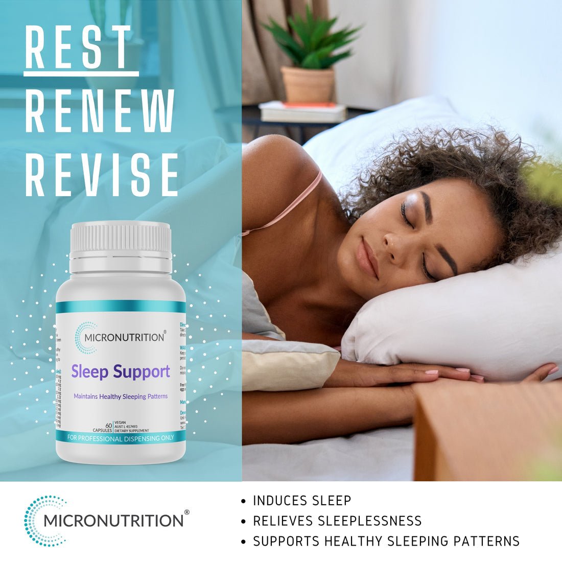 Micronutrition Sleep Support 60 Capsules - JING Organics