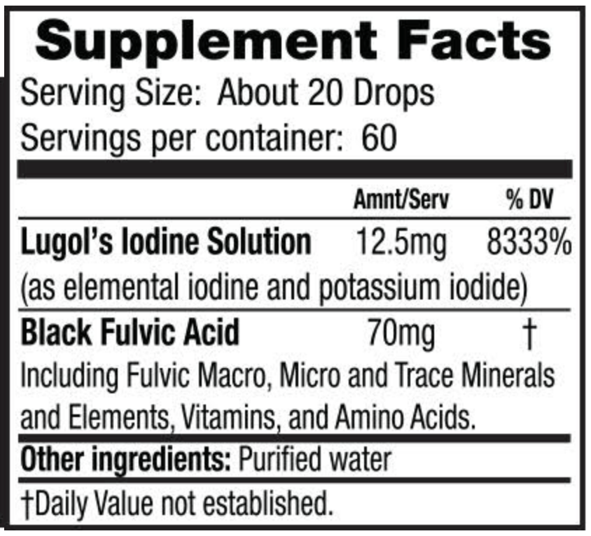 Mother Earth Labs Lugol's Iodine 60ml - JING Organics