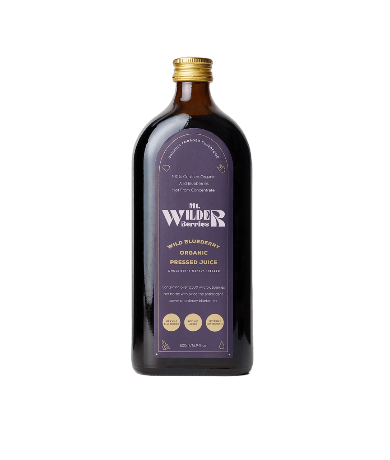 Mt. Wilder Organic Wild Blueberry Pressed Juice 500ml - JING Organics