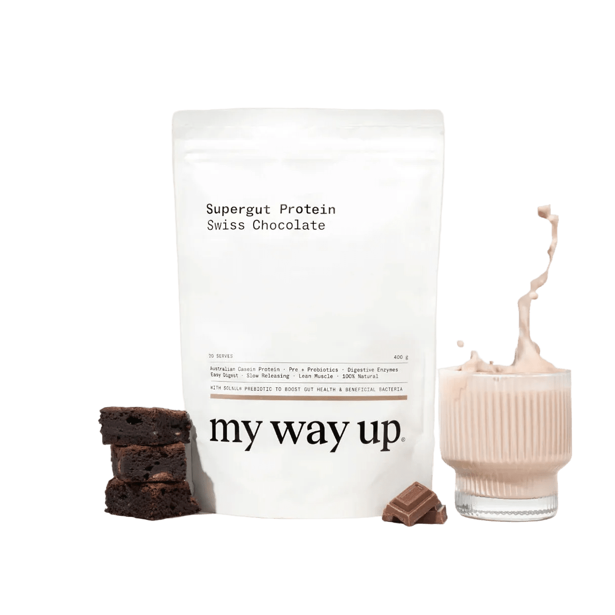My Way Up Supergut Protein Swiss Chocolate 400g - JING