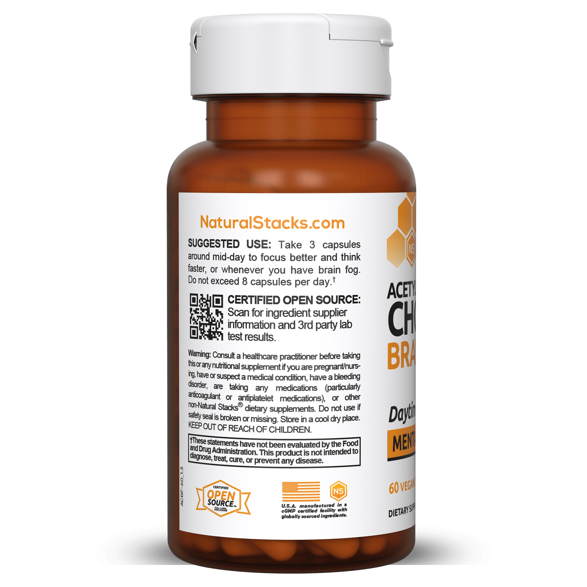 Natural Stacks Acetylcholine Brain Food 60 caps - JING Organics