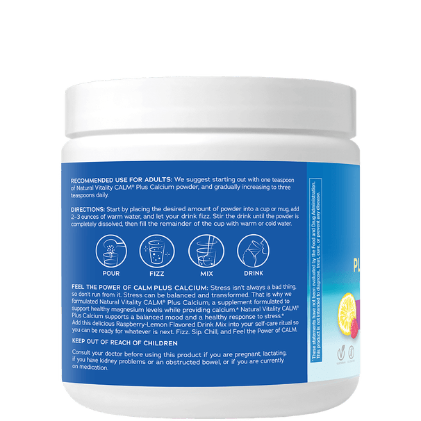 Natural Vitality Calm Plus Calcium Raspberry Lemon 226g - JING Organics