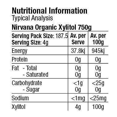 Nirvana Organics Xylitol 750g - JING Organics