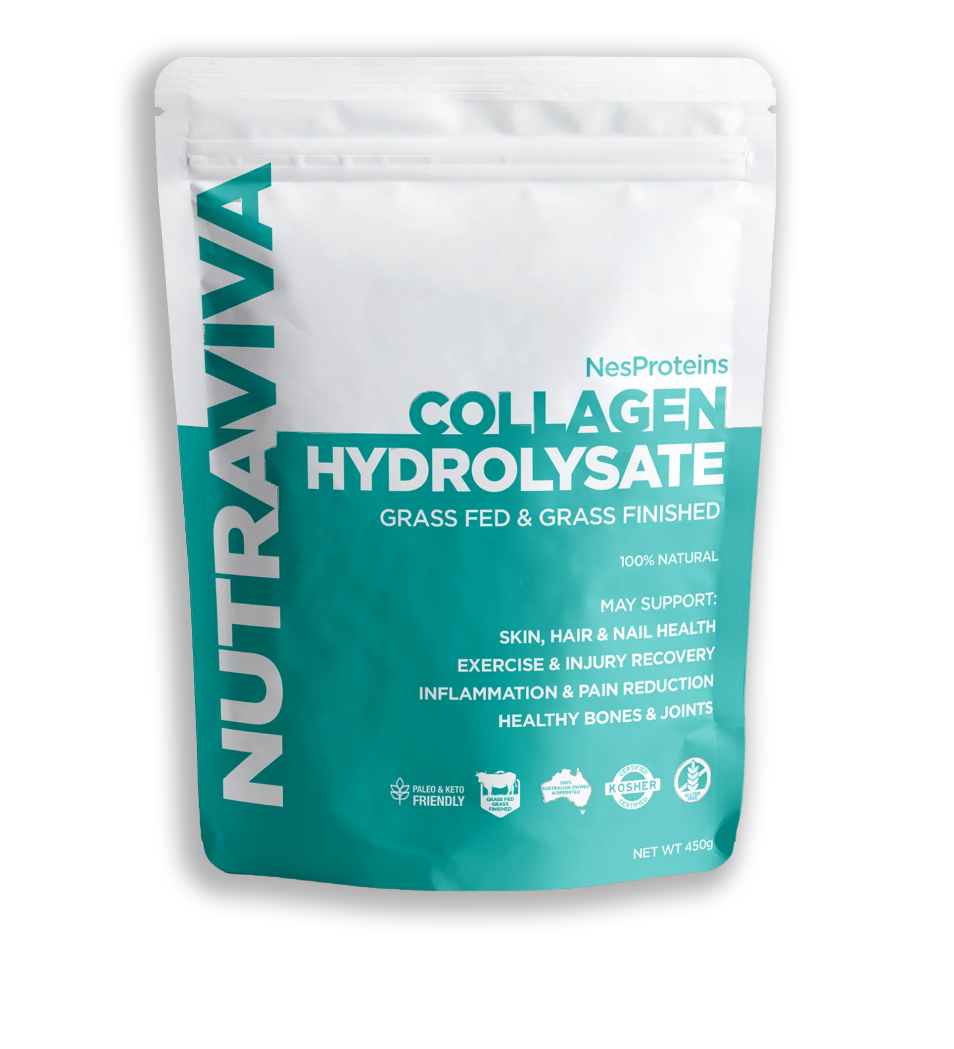 Nutraviva Nesproteins Grass Fed Collagen Hyrdolysate Unflavoured 450g - JING Organics