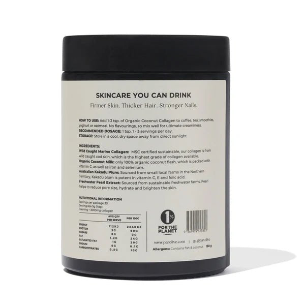 Par Olive PEARL Marine Collagen Superpowder Organic Coconut - JING
