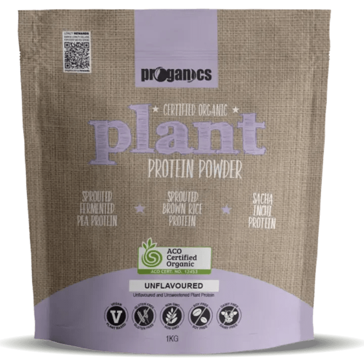 Proganics Plant Protein Powder Unflavoured 1kg - JING