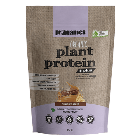 Proganics Proteína Vegetal Plus Choc Cacahuete 450g