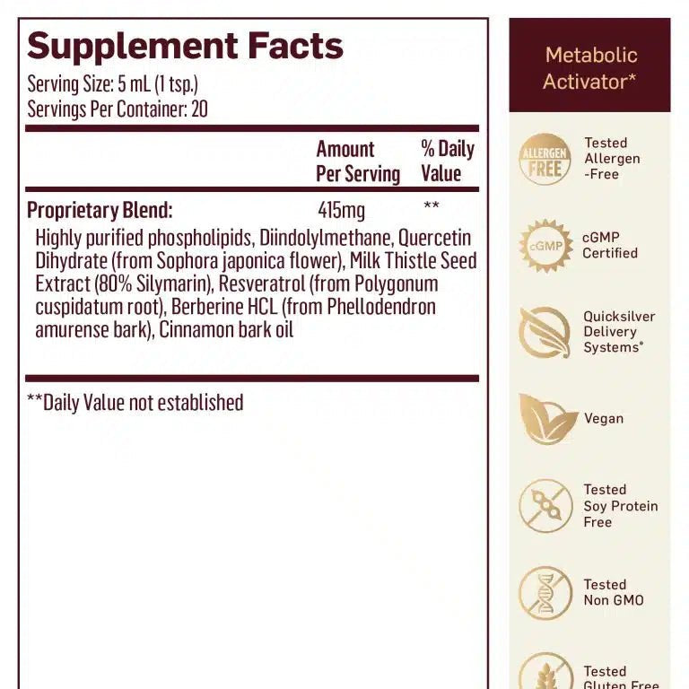 Quicksilver Scientific Liposomal AMPK Charge+ 100ml - JING Organics