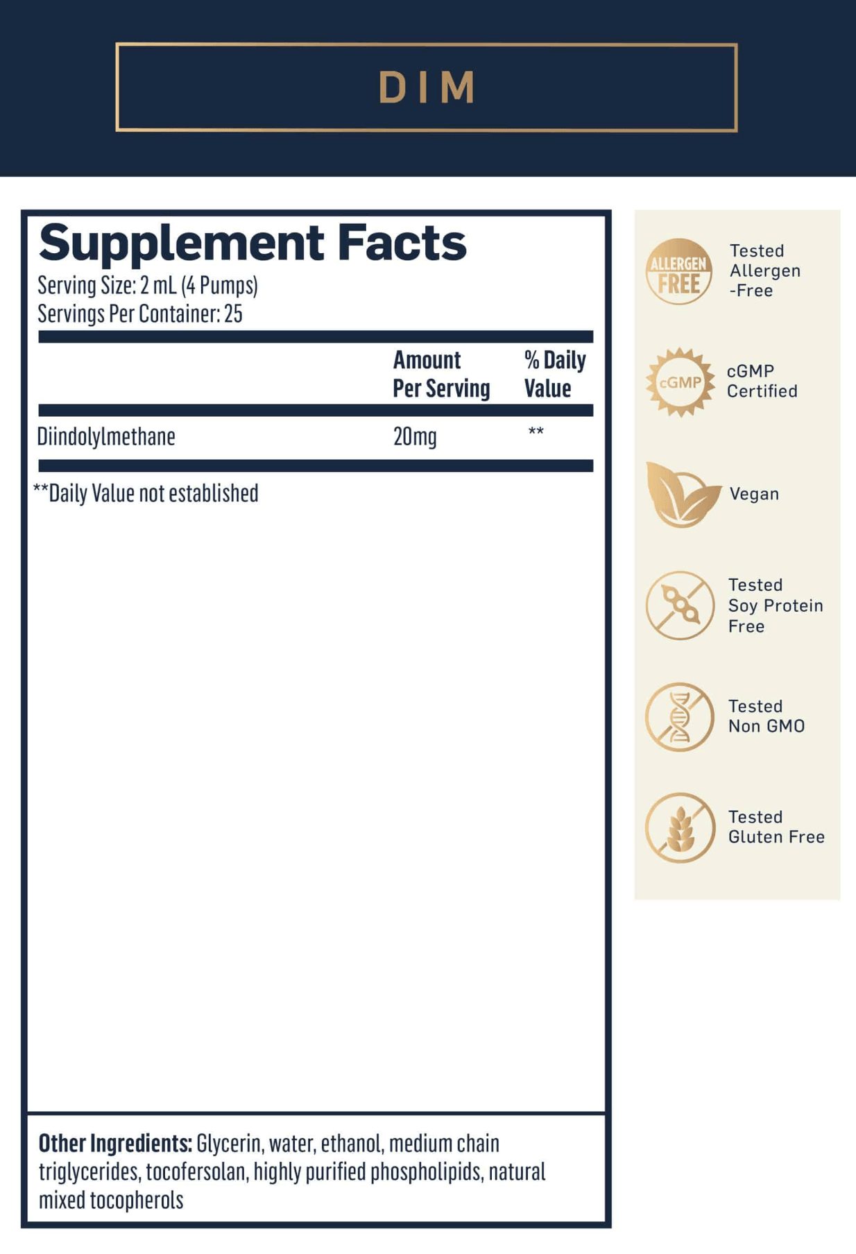 Quicksilver Scientific Nanoemulsified DIM 50ml - JING Organics