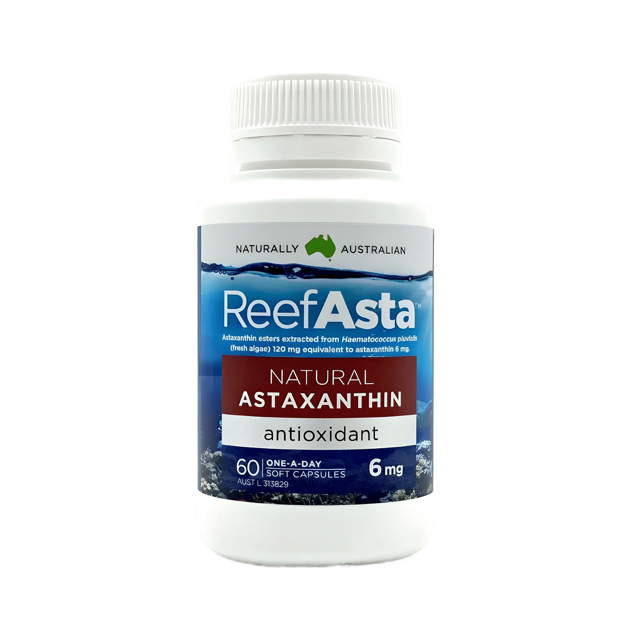 ReefAsta Natural Astaxanthin 6mg 60 Capsules - JING Organics