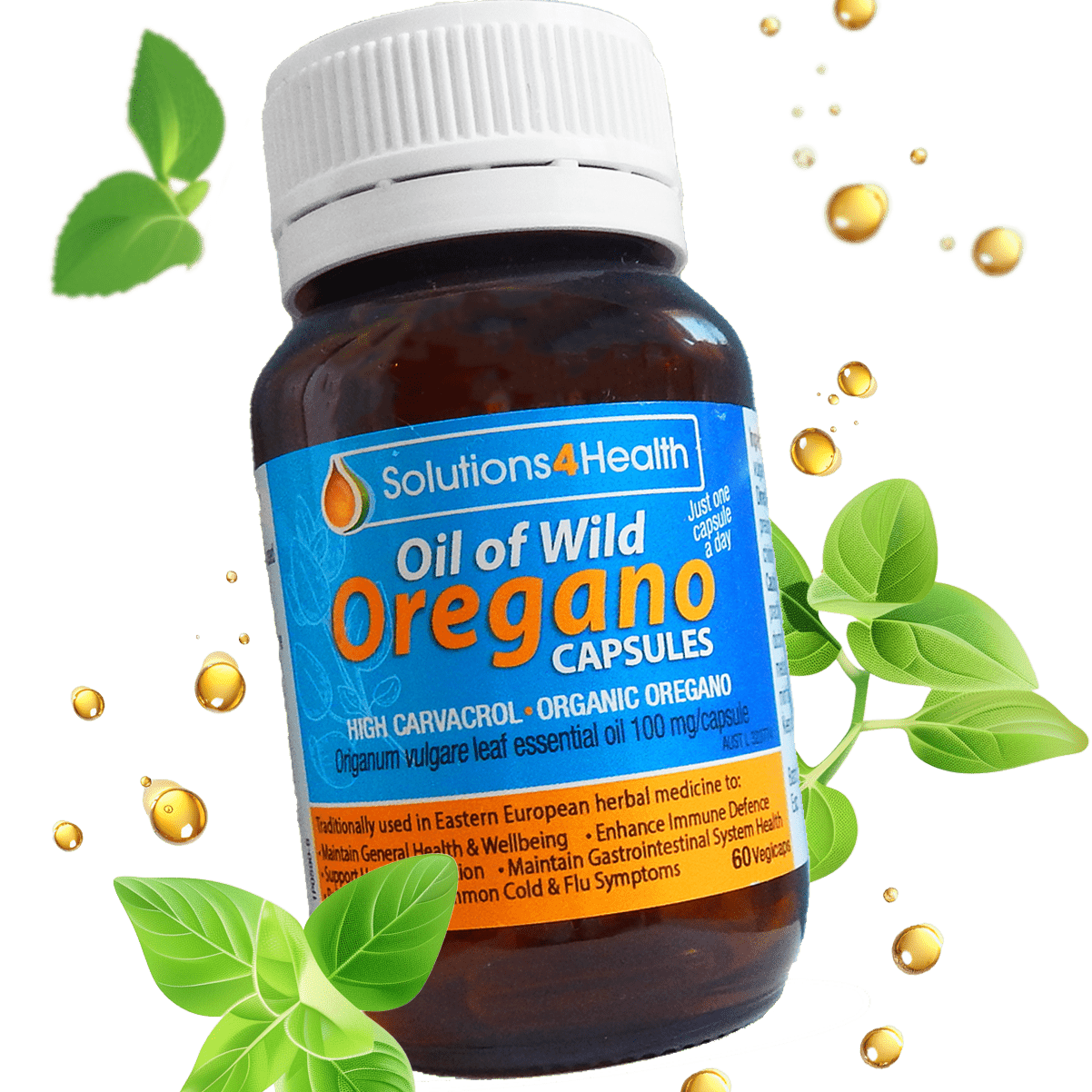 Solutions 4 Health Oil of Wild Oregano 60 Capsules - JING Organics