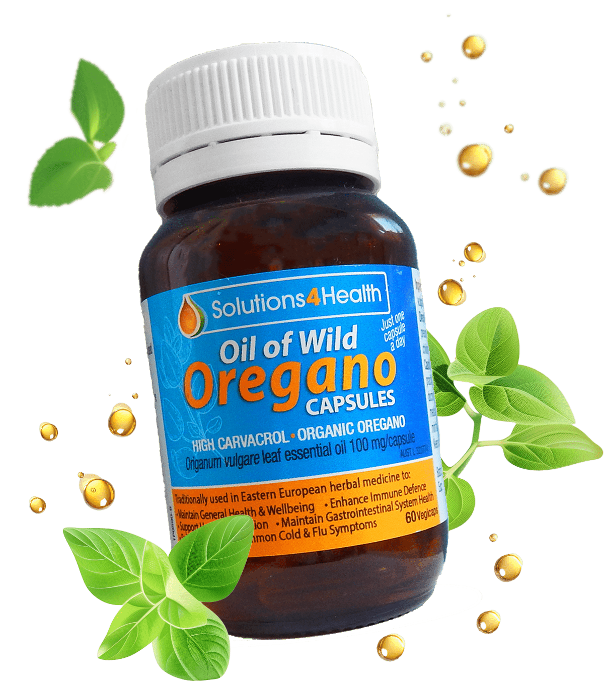 Solutions 4 Health Oil of Wild Oregano 60 Capsules - JING Organics