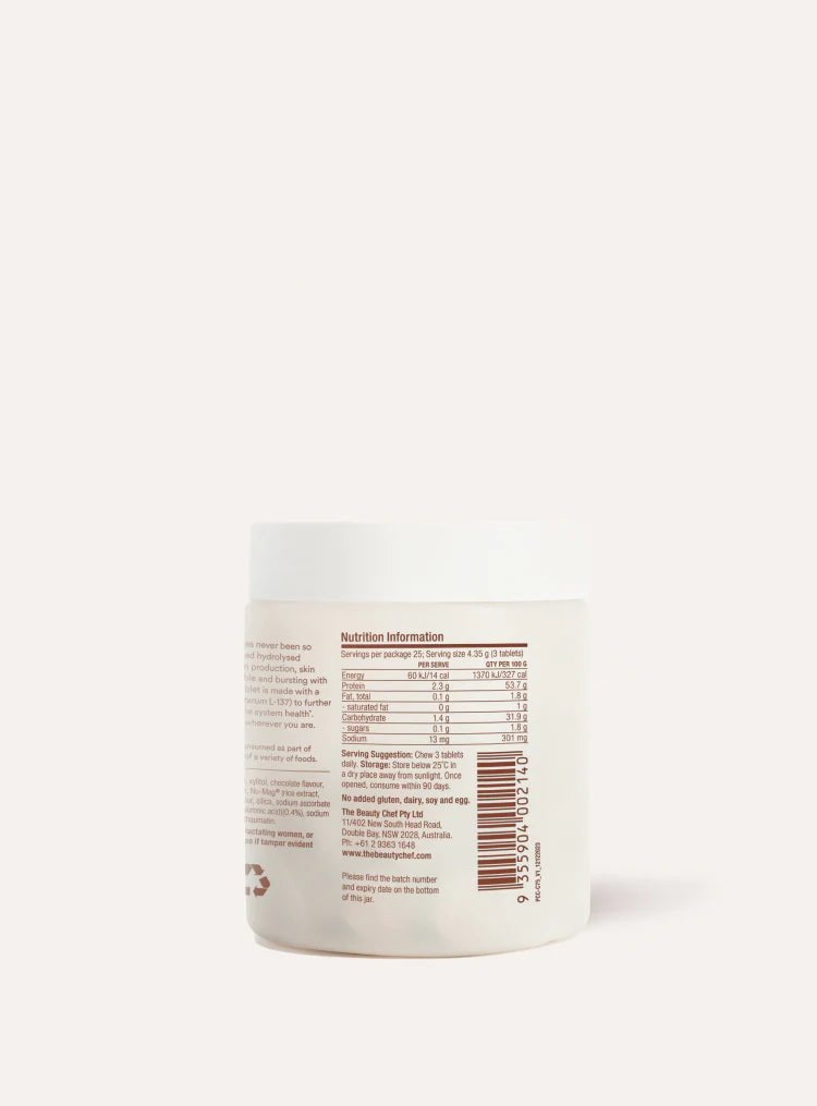 The Beauty Chef Plumpers Collagen Chewables Chocolate 75 Chewables - JING