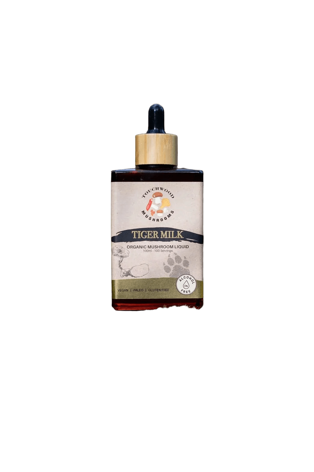 Touchwood Mushrooms Alc-Free Organic Tiger Milk 100mL - JING
