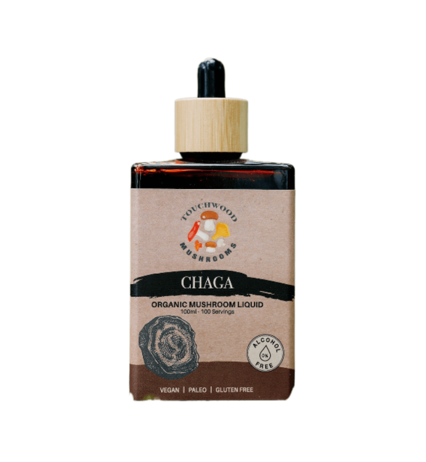 Touchwood Mushrooms Organic Chaga 100ml - JING Organics