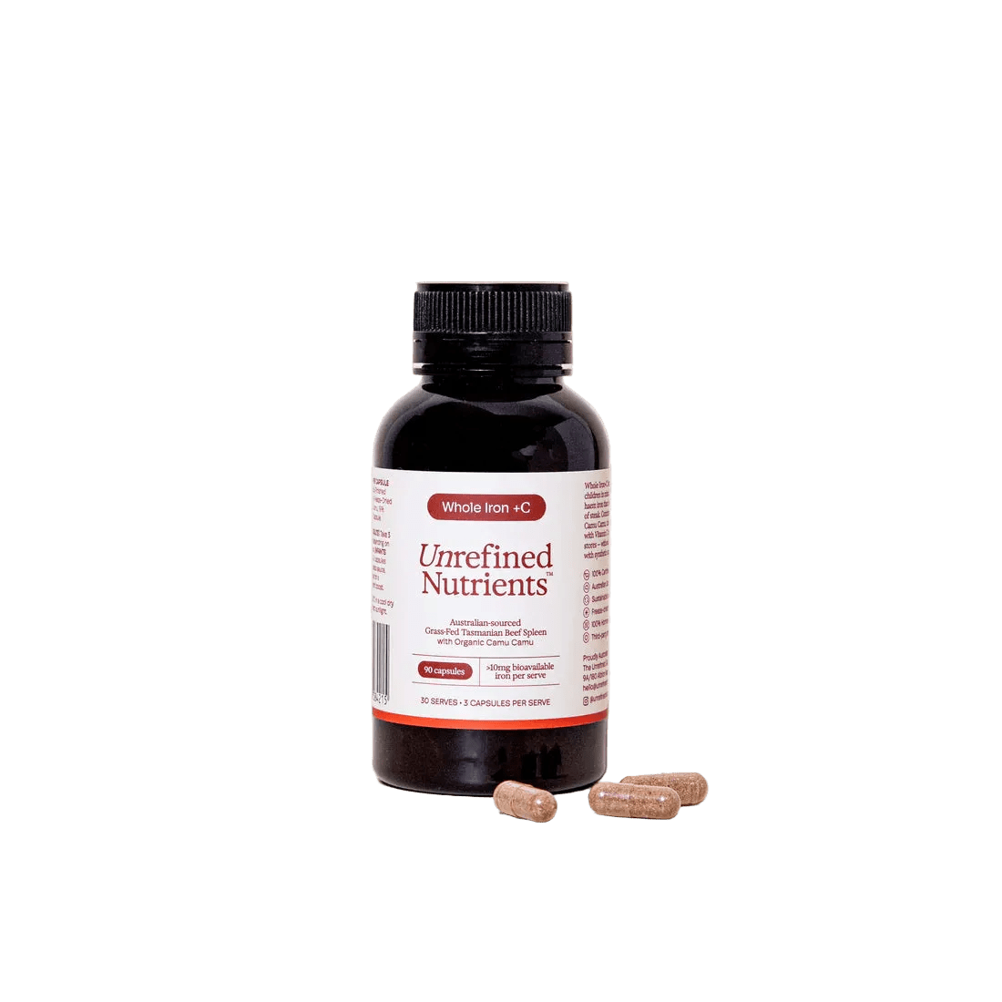 Unrefined Nutrients Whole Iron + C 90 Capsules - JING