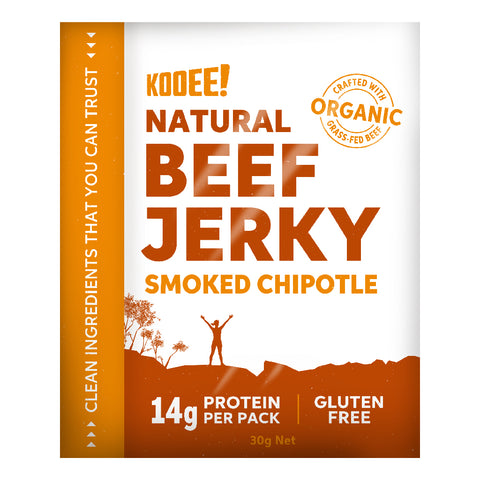 Kooee Grass-Fed Beef Jerky Smoked Chipotle 30g