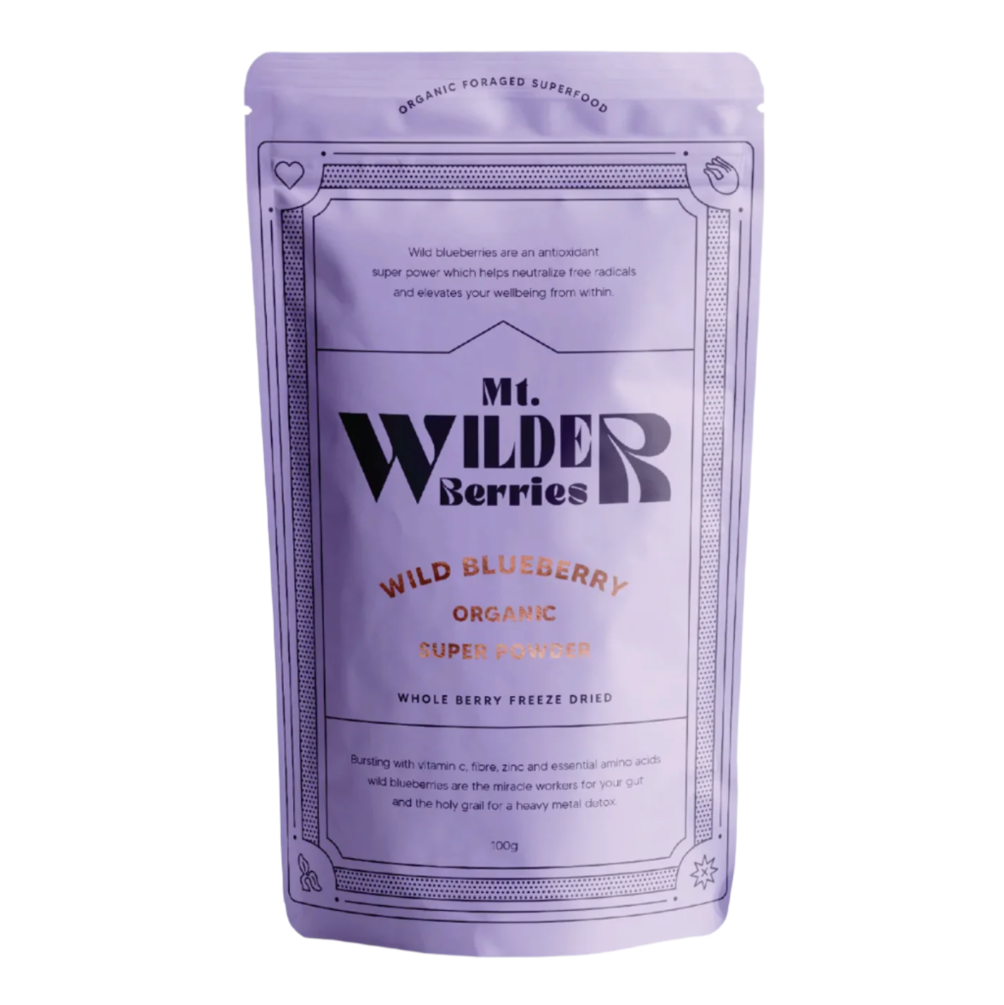 Mt. Wilder Berries Organic Wild Blueberry Powder 100g