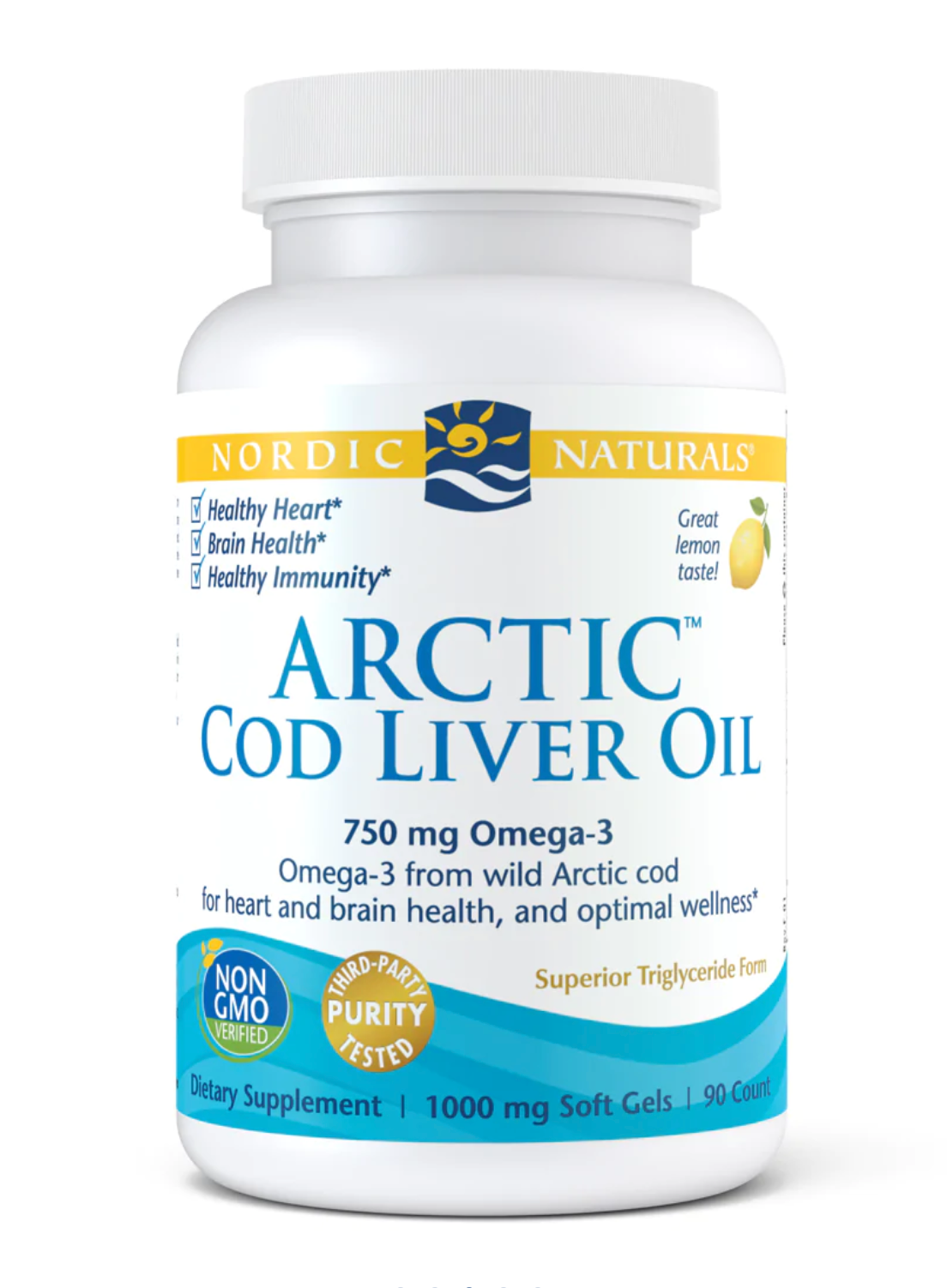 Nordic Naturals Aceite de hígado de bacalao ártico 180 cápsulas blandas 