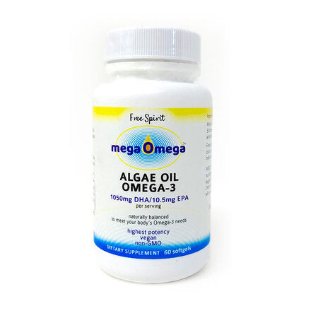 Free Spirit MegaOmega Algae Oil Omega-3 60 Softgels