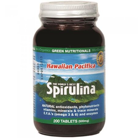 GREEN NUTRITIONALS Hawaiian Pacifica Spirulina Tablets 200 tabs