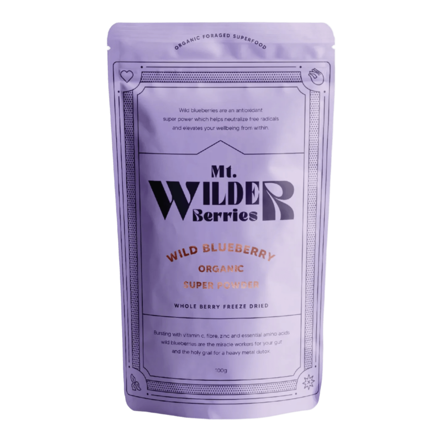 Mt. Wilder Berries Organic Wild Blueberry Powder 100g - JING Organics