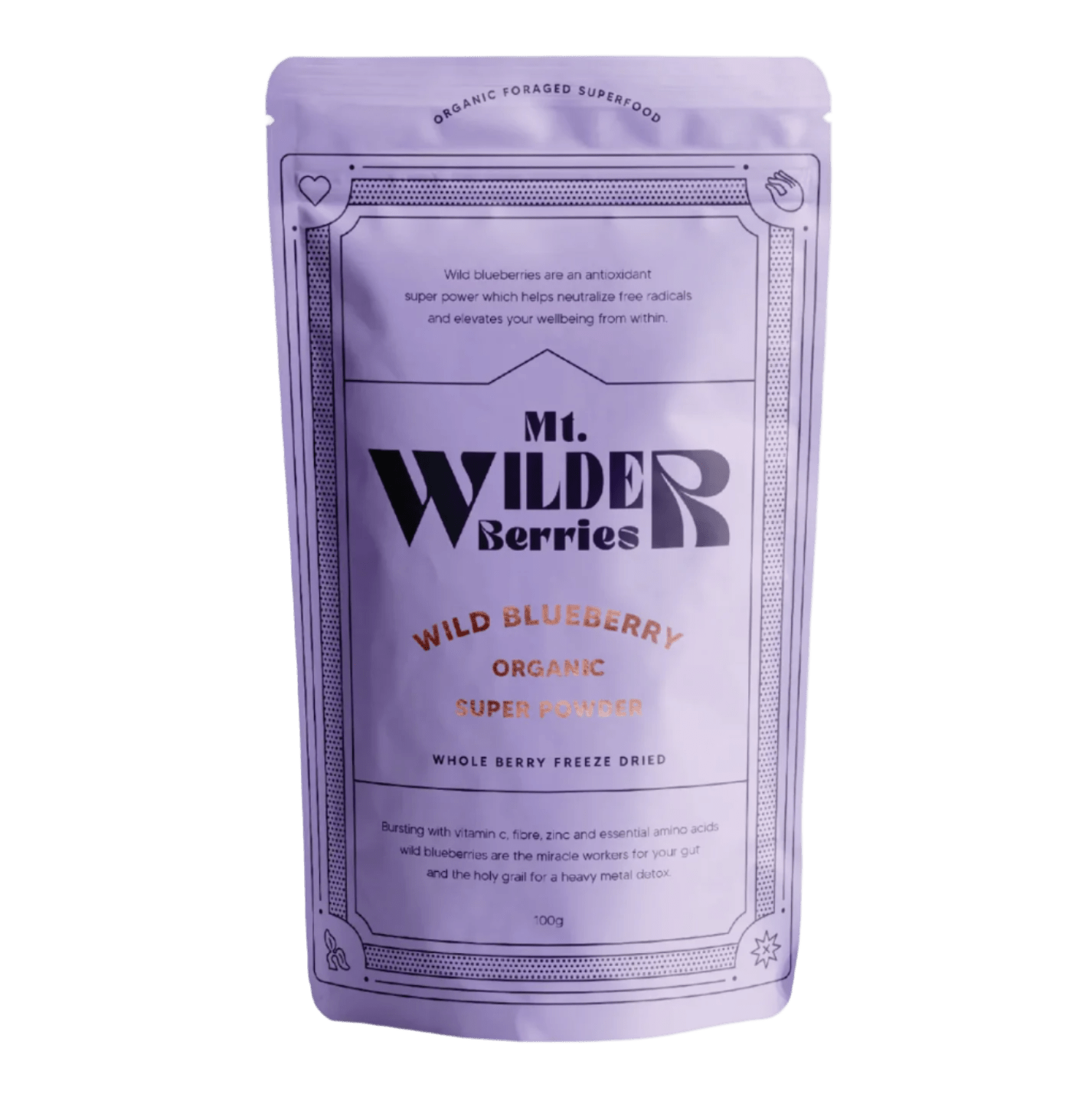 Mt. Wilder Berries Organic Wild Blueberry Powder 100g - JING Organics