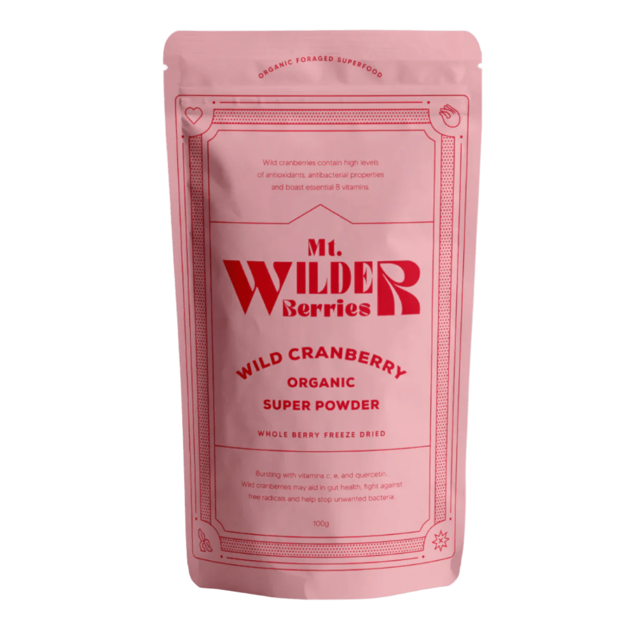 Mt. Wilder Berries Organic Wild Cranberry Powder 100g - JING Organics