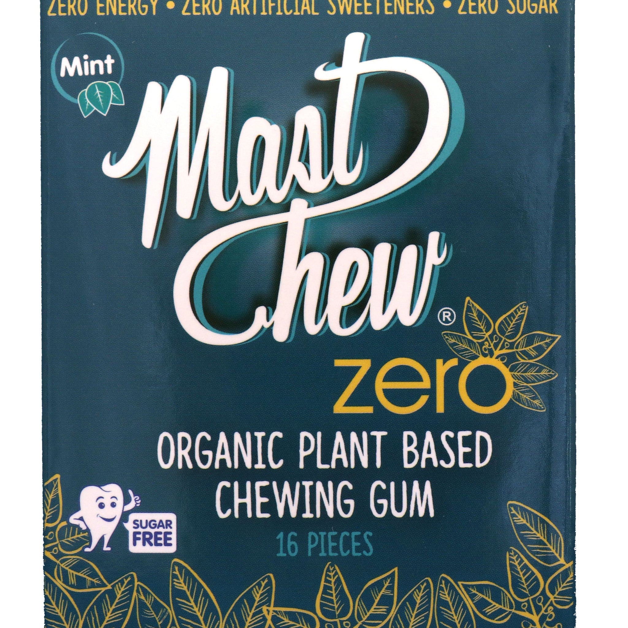 Mast Chew Chicles Orgánicos a Base de Plantas Mint Zero 16 piezas